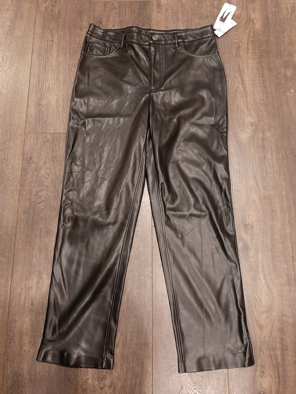 Joie Black Faux Leather Coated Pants Size 10 NWT $148